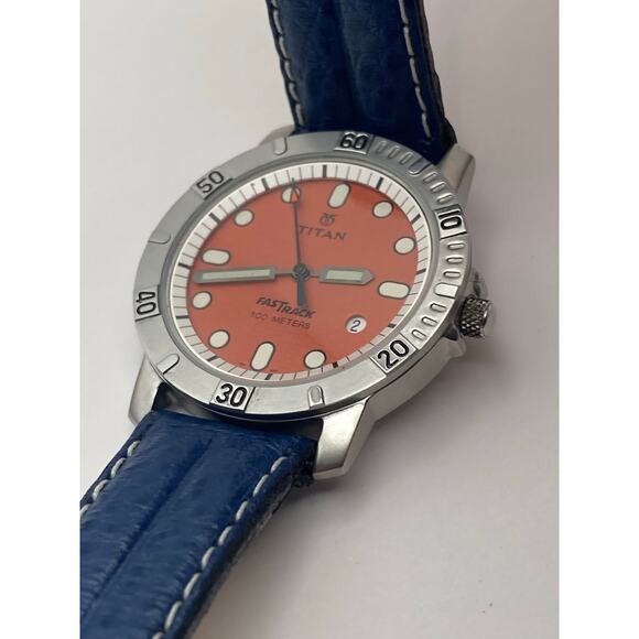 Titan Fast Track Quartz 35MM Watch 656 SFA - 100m WR - All Steel - New Battery - Picture 7 of 11